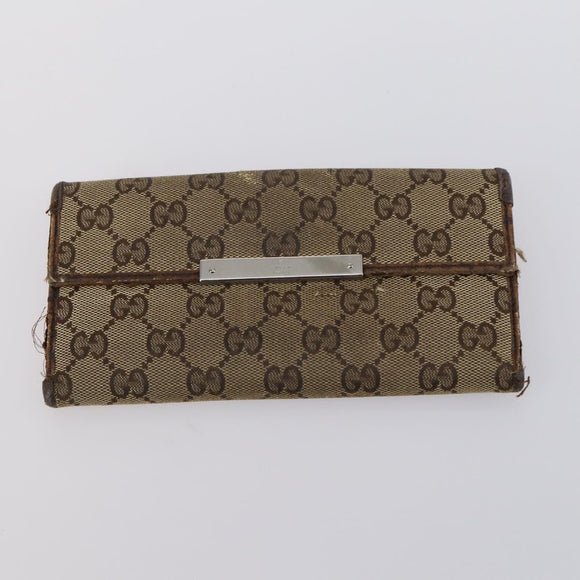 GUCCI GG Supreme Wallet Leather 4 Set Black Beige Auth 153445
