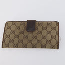 GUCCI GG Supreme Wallet Leather 4 Set Black Beige Auth 153445-7