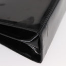 Salvatore Ferragamo Gancini Hand Bag Enamel 2way Black Gold Auth 153460-17