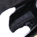 Salvatore Ferragamo Gancini Hand Bag Enamel 2way Black Gold Auth 153460-11