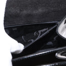 Salvatore Ferragamo Gancini Hand Bag Enamel 2way Black Gold Auth 153460-24