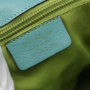 Salvatore Ferragamo Gancini Tote Bag Leather Turquoise Blue Auth 153461-15