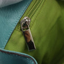 Salvatore Ferragamo Gancini Tote Bag Leather Turquoise Blue Auth 153461-16