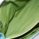 Salvatore Ferragamo Gancini Tote Bag Leather Turquoise Blue Auth 153461-17