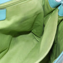 Salvatore Ferragamo Gancini Tote Bag Leather Turquoise Blue Auth 153461-18