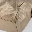 Salvatore Ferragamo Gancini Tote Bag Leather Gold Auth 153462-9