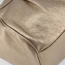 Salvatore Ferragamo Gancini Tote Bag Leather Gold Auth 153462-14
