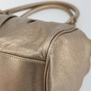 Salvatore Ferragamo Gancini Tote Bag Leather Gold Auth 153462-15