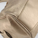 Salvatore Ferragamo Gancini Tote Bag Leather Gold Auth 153462-16