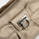 Salvatore Ferragamo Gancini Tote Bag Leather Gold Auth 153462-17