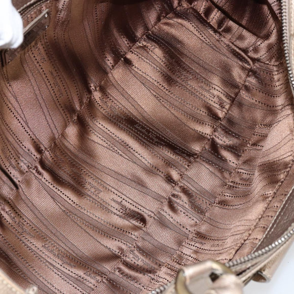 Salvatore Ferragamo Gancini Tote Bag Leather Gold Auth 153462