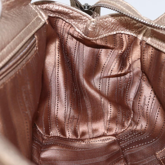 Salvatore Ferragamo Gancini Tote Bag Leather Gold Auth 153462