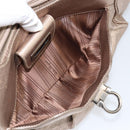 Salvatore Ferragamo Gancini Tote Bag Leather Gold Auth 153462-24