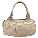 Salvatore Ferragamo Gancini Tote Bag Leather Gold Auth 153462-2