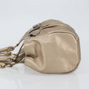 Salvatore Ferragamo Gancini Tote Bag Leather Gold Auth 153462-4