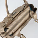 Salvatore Ferragamo Gancini Tote Bag Leather Gold Auth 153462-6