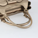 Salvatore Ferragamo Gancini Tote Bag Leather Gold Auth 153462-7