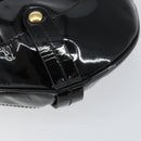 Salvatore Ferragamo Gancini Tote Bag Enamel Black Gold Auth 153463-9