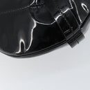 Salvatore Ferragamo Gancini Tote Bag Enamel Black Gold Auth 153463-16