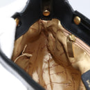 Salvatore Ferragamo Gancini Tote Bag Enamel Black Gold Auth 153463-19