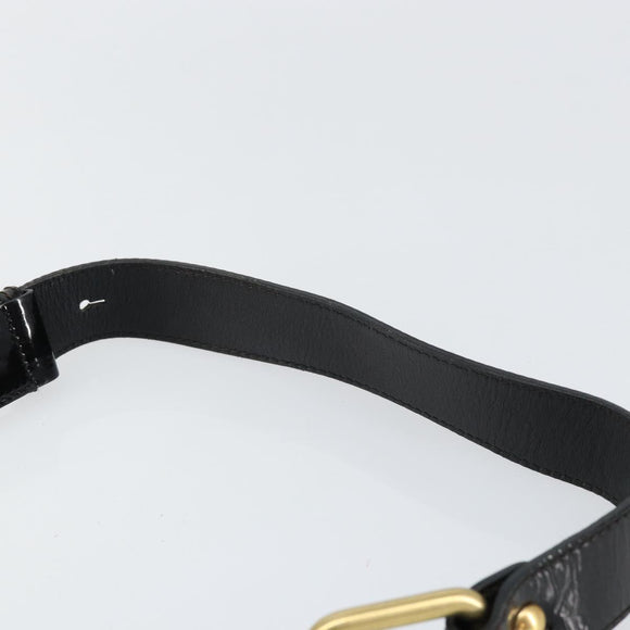 Salvatore Ferragamo Gancini Tote Bag Enamel Black Gold Auth 153463