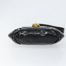 Salvatore Ferragamo Gancini Tote Bag Enamel Black Gold Auth 153463-5