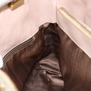 Salvatore Ferragamo Gancini Tote Bag Tweed Suede Beige Gold Auth 153464-17