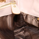 Salvatore Ferragamo Gancini Tote Bag Tweed Suede Beige Gold Auth 153464-19