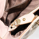 Salvatore Ferragamo Gancini Tote Bag Tweed Suede Beige Gold Auth 153464-22