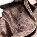 Salvatore Ferragamo Gancini Tote Bag Tweed Suede Beige Gold Auth 153464-23