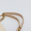 Salvatore Ferragamo Gancini Tote Bag Tweed Suede Beige Gold Auth 153464-8