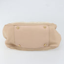 Salvatore Ferragamo Gancini Tote Bag Tweed Suede Beige Gold Auth 153464-9