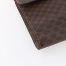 CELINE Macadam Canvas Circle Shoulder Bag PVC Leather Brown Gold Auth 153465-11