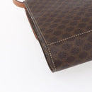 CELINE Macadam Canvas Circle Shoulder Bag PVC Leather Brown Gold Auth 153465-13