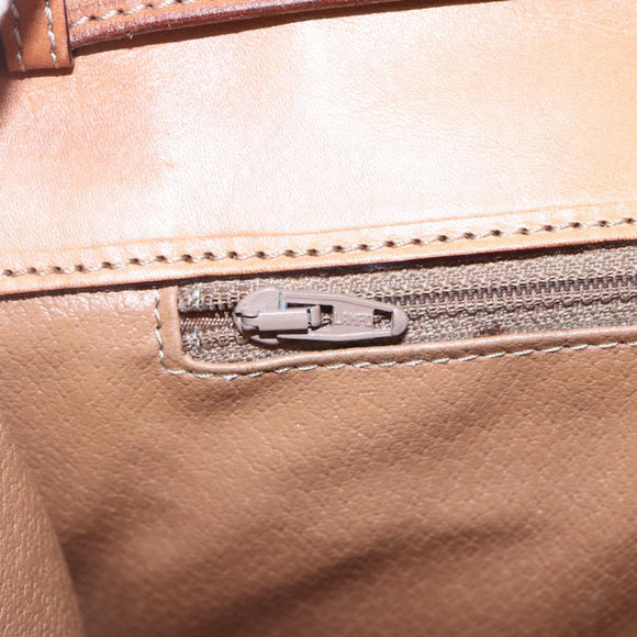 CELINE Macadam Canvas Circle Shoulder Bag PVC Leather Brown Gold Auth 153465