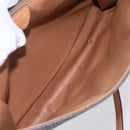 CELINE Macadam Canvas Circle Shoulder Bag PVC Leather Brown Gold Auth 153465-16