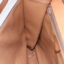 CELINE Macadam Canvas Circle Shoulder Bag PVC Leather Brown Gold Auth 153465-18