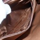 CELINE Macadam Canvas Circle Shoulder Bag PVC Leather Brown Gold Auth 153465-19