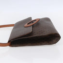 CELINE Macadam Canvas Circle Shoulder Bag PVC Leather Brown Gold Auth 153465-4
