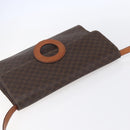 CELINE Macadam Canvas Circle Shoulder Bag PVC Leather Brown Gold Auth 153465-6