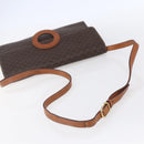 CELINE Macadam Canvas Circle Shoulder Bag PVC Leather Brown Gold Auth 153465-7