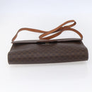 CELINE Macadam Canvas Circle Shoulder Bag PVC Leather Brown Gold Auth 153465-9