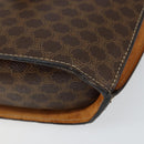 CELINE Macadam Canvas Medallion Shoulder Bag PVC Leather Brown Gold Auth 153467-9