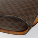 CELINE Macadam Canvas Medallion Shoulder Bag PVC Leather Brown Gold Auth 153467-15