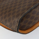 CELINE Macadam Canvas Medallion Shoulder Bag PVC Leather Brown Gold Auth 153467-16
