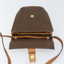 CELINE Macadam Canvas Medallion Shoulder Bag PVC Leather Brown Gold Auth 153467-10