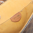 CELINE Macadam Canvas Medallion Shoulder Bag PVC Leather Brown Gold Auth 153467-18