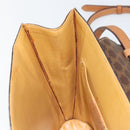 CELINE Macadam Canvas Medallion Shoulder Bag PVC Leather Brown Gold Auth 153467-20