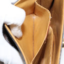 CELINE Macadam Canvas Medallion Shoulder Bag PVC Leather Brown Gold Auth 153467-21