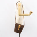 CELINE Macadam Canvas Medallion Shoulder Bag PVC Leather Brown Gold Auth 153467-22